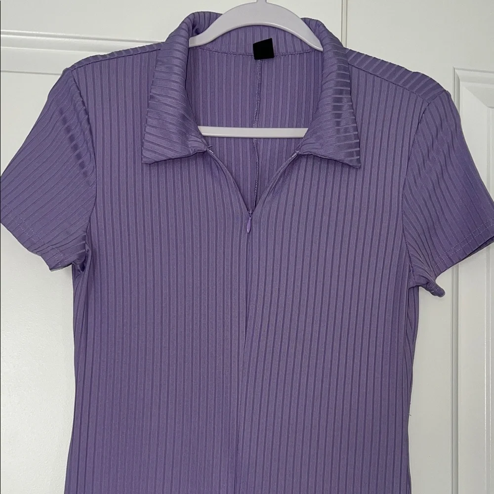 Women’s Lavender One-Piece Wide-Leg Jumpsuit - Picture 2 of 3
